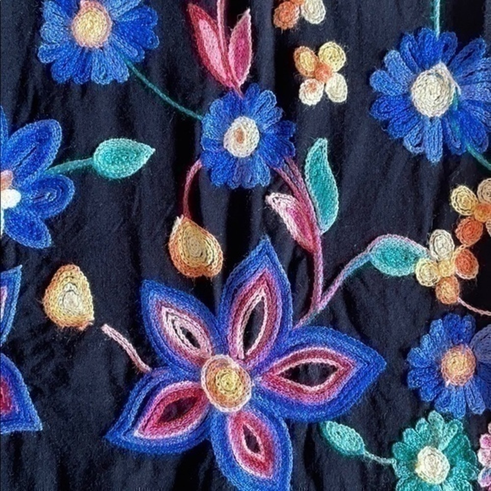 Extra Belleza Black Floral Embroidered Wide pants - Picture 2 of 8